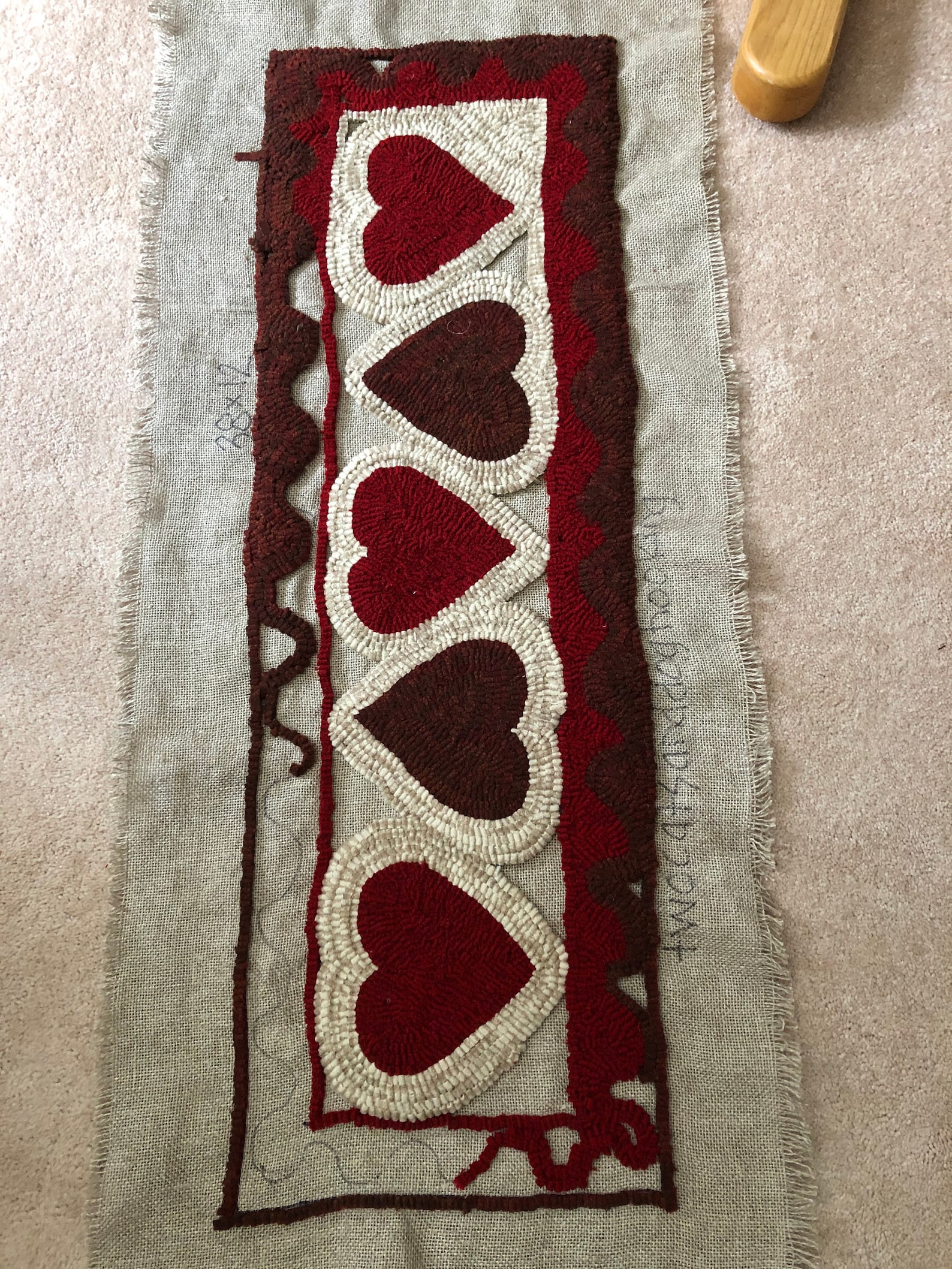 Rug Hooking Pattern -"family of Hearts" - Valentines Pattern on ...