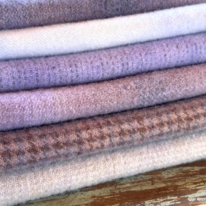 Light purple hand dyed rug hooking wool fabric, Periwinkle, 6 fat 1/16