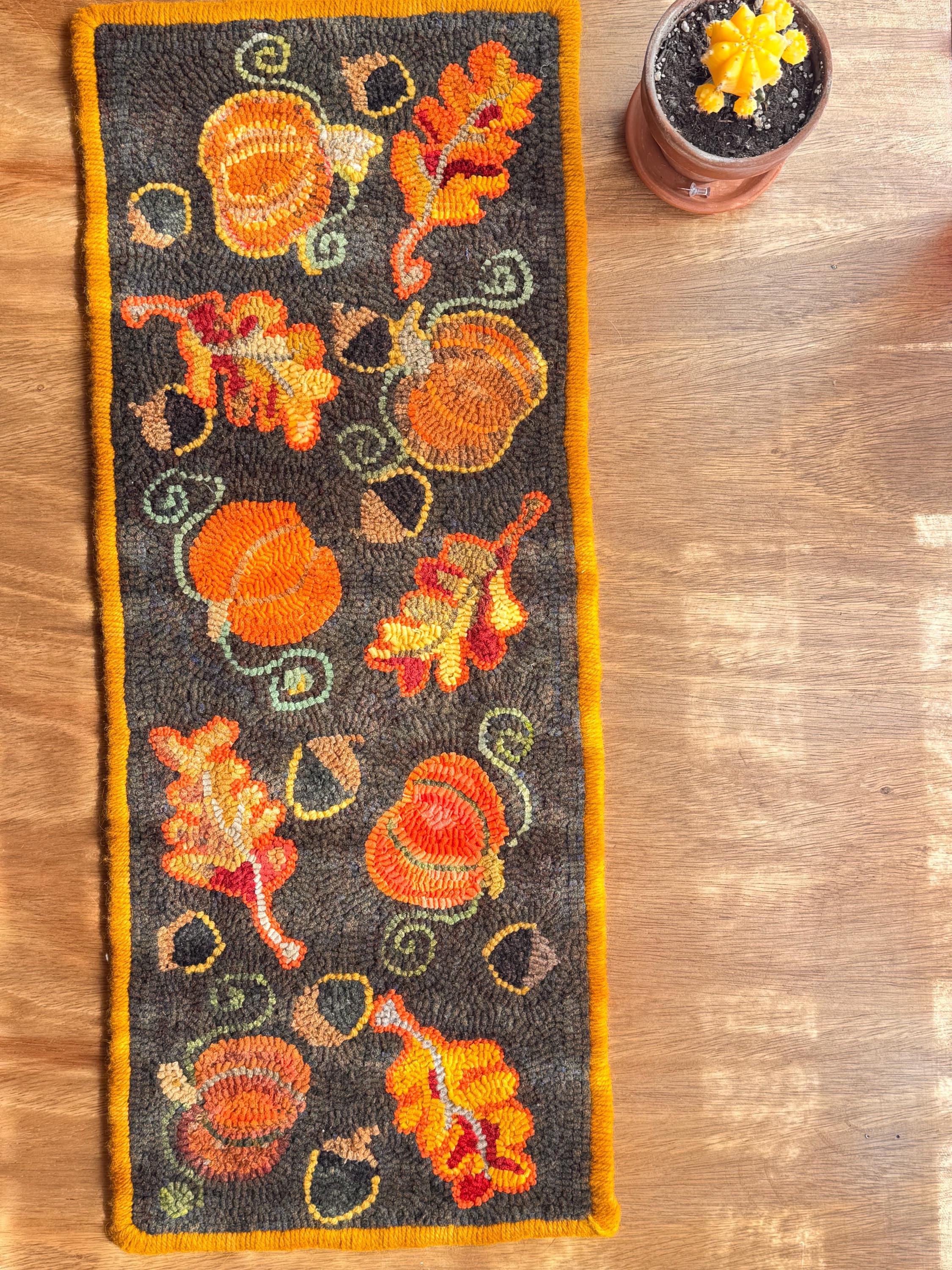 Fall Wool Hand Hooked Rug - Etsy