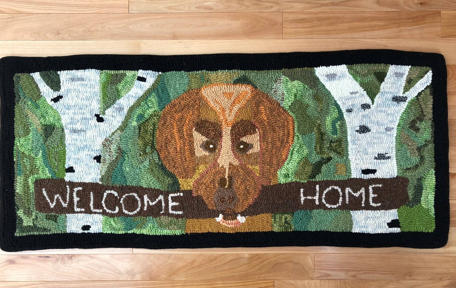 Labrador Hand Hooked Rug Hooked Rug Pattern on Linen,