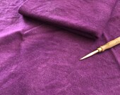 Purple wool fabric for rug hooking, Eggplant Purple, great for applique and other wool crafts