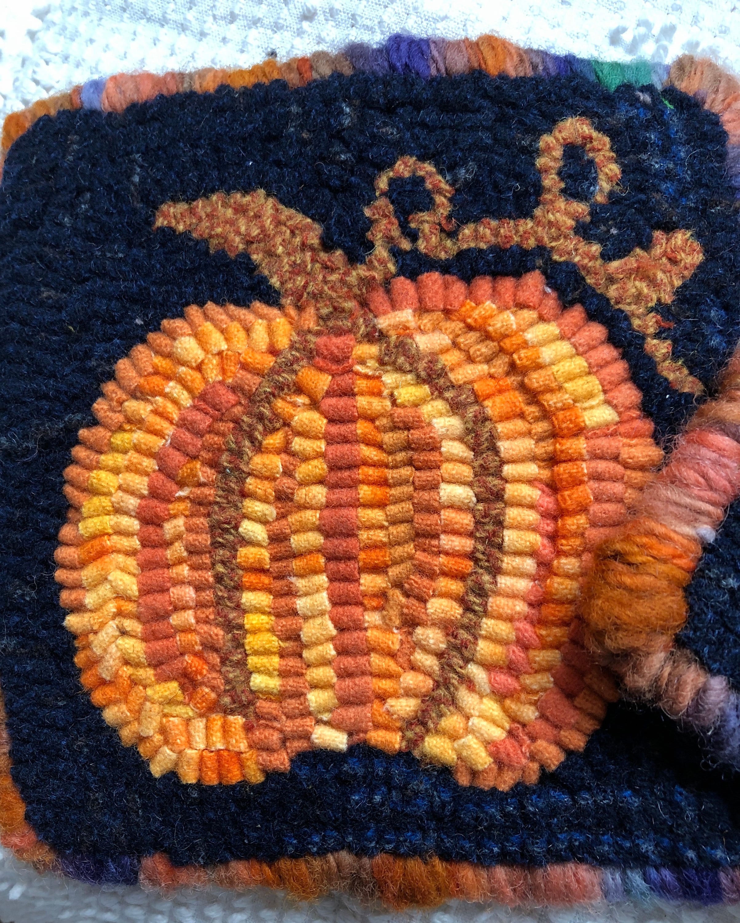 Fall Rug Hooking Patterns DIY Rug Hooking Kit - Pumpkin for Fall - Great for Beginners ...