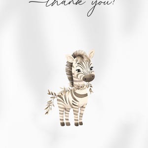Boho Safari Animals Watercolor Clipart: Baby Shower Invitation (PNG, PDF) image 10