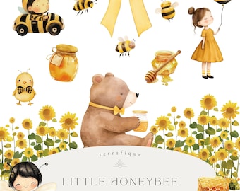 Honigbiene Clipart Bundle: Babyparty & Geburtstag (digitaler Download)