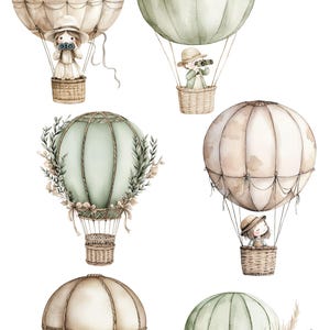 Boho Safari Animals Watercolor Clipart: Baby Shower Invitation (PNG, PDF) image 5