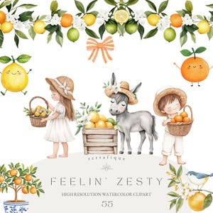 Clipart di agrumi carini, limoni, arance, lime danzanti, bambini, estate italiana, frutta kawaii, uso commerciale, Amalfi, sublimazione PNG