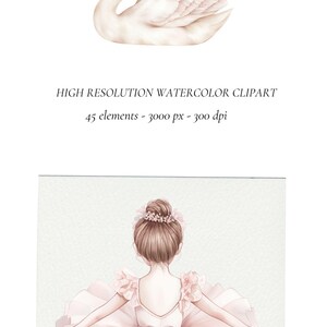Blush Pink Ballerina Clipart: Watercolor Swan Lake PNG (digital ...