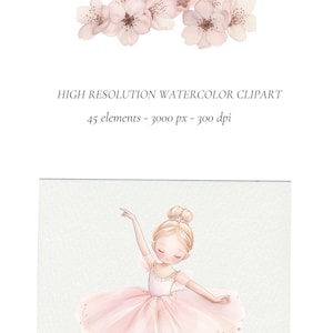 Blush Pink Ballerina Clipart: Watercolor Swan Lake PNG (digital ...