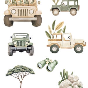 Boho Safari Animals Watercolor Clipart: Baby Shower Invitation (PNG, PDF) image 4