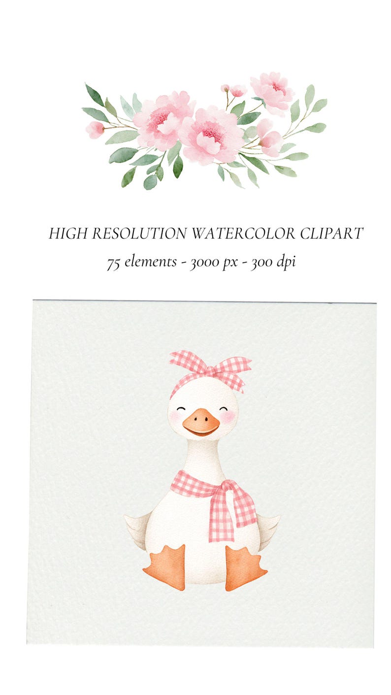Silly Goose Clipart Pink Preppy Girly Coquette Nursery Birthday Baby ...