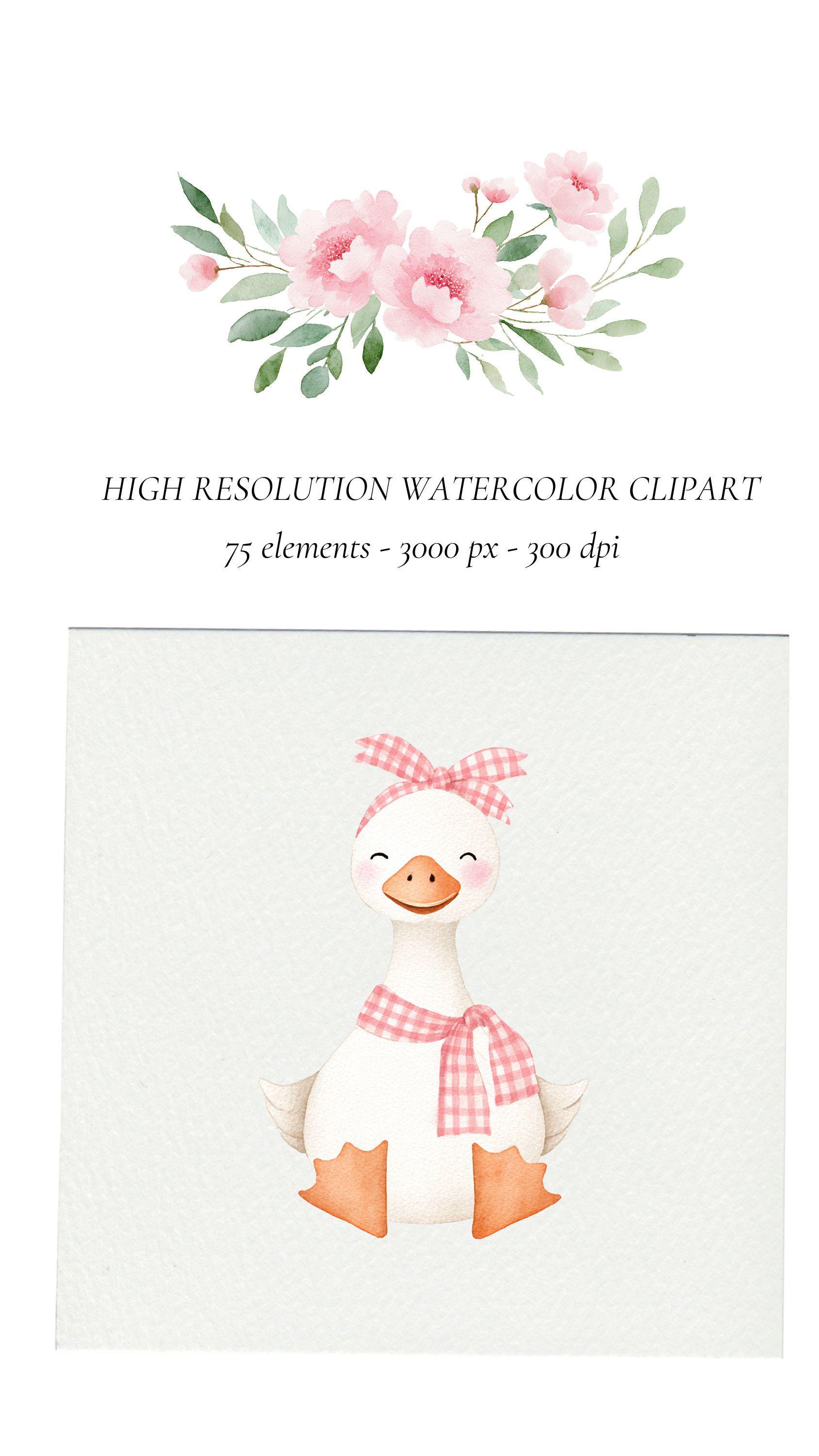 Silly Goose Clipart Pink Preppy Girly Coquette Nursery Birthday Baby ...