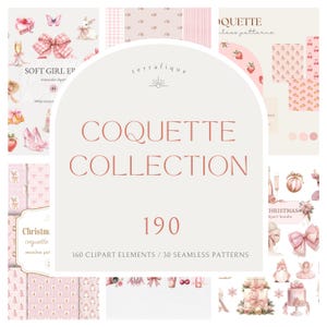 Clipart-Bundle Kokette Rosa Sammlung nahtlose Muster weiche Mädchen Ära Preppy rosa Weihnachten digitale Papiere kommerzielle Nutzung unbegrenzter Umsatz
