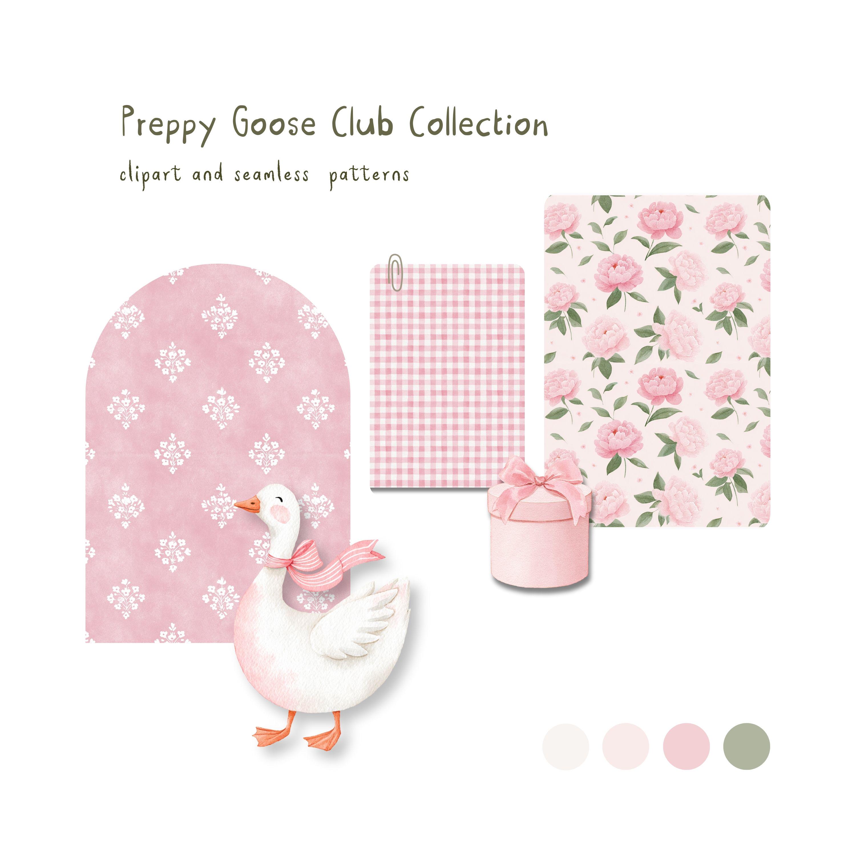 Silly Goose Clipart Pink Preppy Girly Coquette Nursery Birthday Baby ...