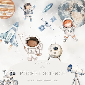Clipart di astronauti carini, pianeti spaziali, razzi, stelle, stravaganti, carini, bambini, avventure, motivo senza cuciture, compleanno, bambino, asilo nido, uso commerciale
