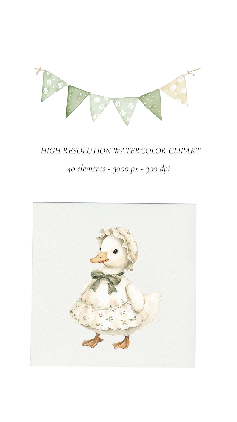 Silly Goose Clipart Primavera Vintage Cottagecore Caprichoso Bonito ...