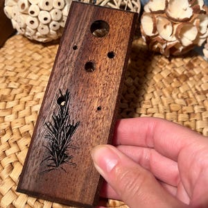 K16- Hand Made Laser Engraved Walnut Herb Stripper - Great gift for any Chef - Rosemary Design - Housewarming Gift
