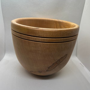 B.9 Hand-turned Spalted Sycamore Bowl -Shows of the Wood Grain Beautifully - Great Housewarming Gift Idea, Anniversary Gift