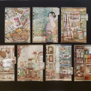 A5 - Double sided laminated planner dividers - &quot;Art&quot;