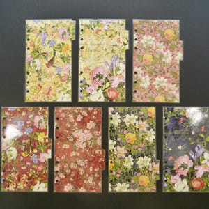Personal size - Double sided laminated planner dividers  - &quot;Earth laughs in flowers&quot;