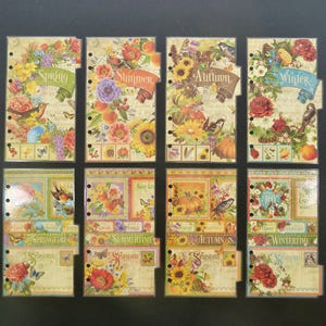 Personal size - Double sided laminated planner dividers  - &quot;Seasons&quot;