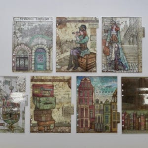 A5 - Double sided laminated planner dividers - &quot;Vintage travel&quot;