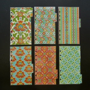 Personal size - Double sided laminated planner dividers  - &quot;Colour carnival&quot;