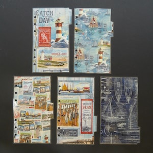 Personal size - Double sided laminated planner dividers  - &quot;At the sea&quot;