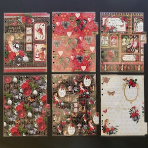A5 - Double sided laminated planner dividers - &quot;Wonderland&quot;