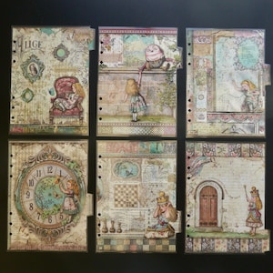 A5 - Double sided laminated planner dividers - &quot;Wonderland&quot;