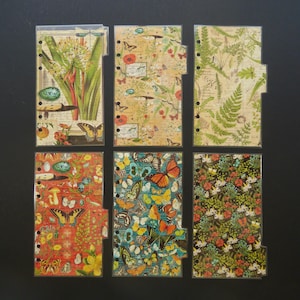 Personal size - Double sided laminated planner dividers  - &quot;Nature sketchbook&quot;