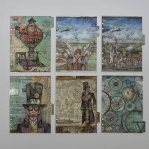 A5 - Double sided laminated planner dividers - &quot;Vintage travel&quot;