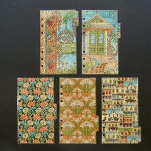 Personal size - Double sided laminated planner dividers  - &quot;Artisan style&quot;