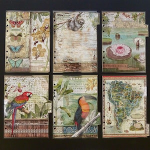 A5 - Double sided laminated planner dividers - &quot;Rainforest&quot;