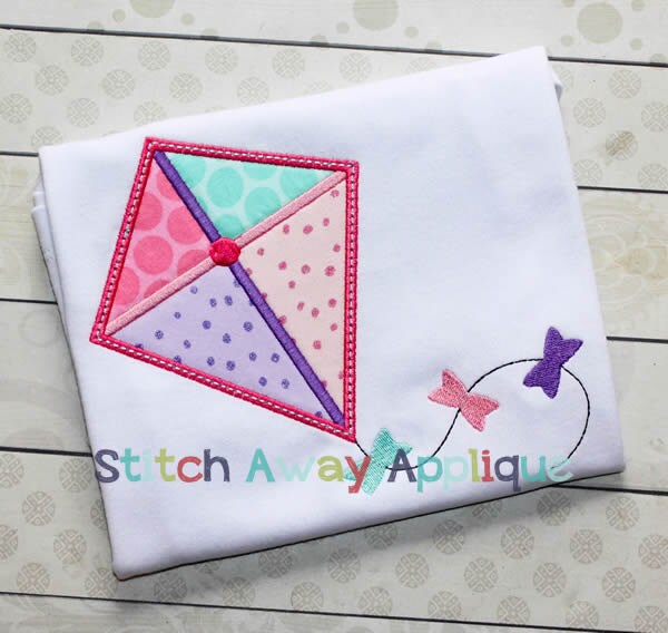 Spring Kite Machine Applique Design Etsy