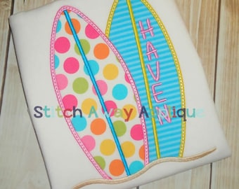 Summer Surf Boards Machine Applique Design
