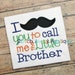 Mustache Little Brother Sibling Machine Embroidery Applique Design