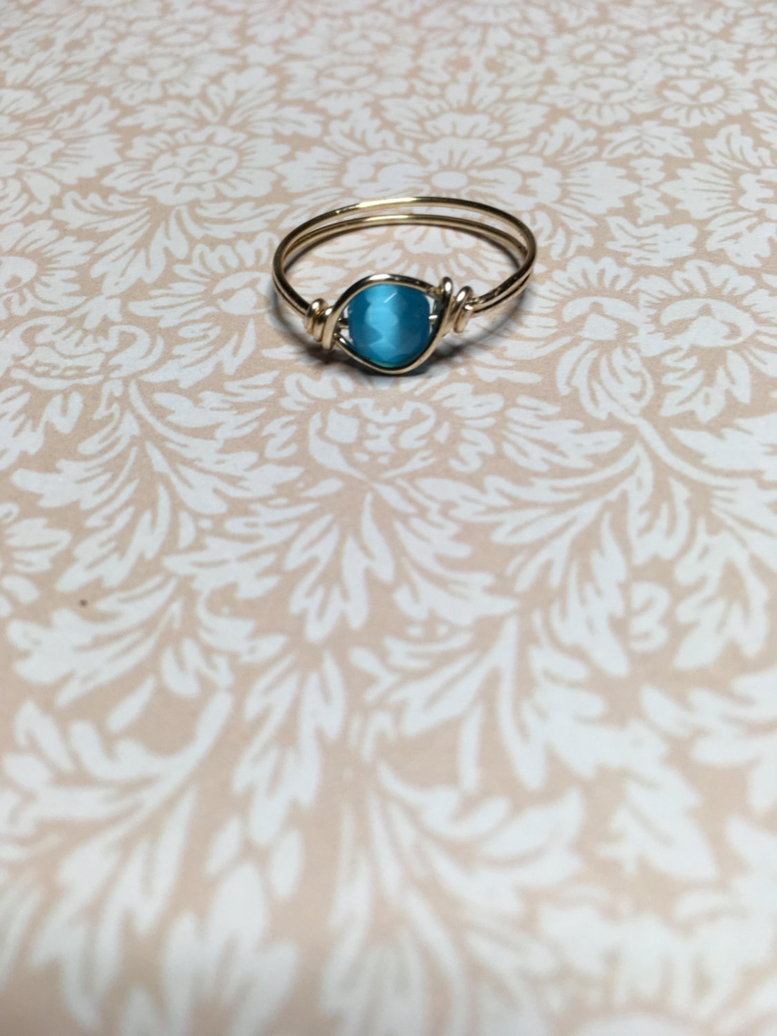 Faceted blue cats eye ring | Etsy