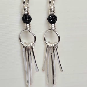 Black Rhinestone Dangle Earrings