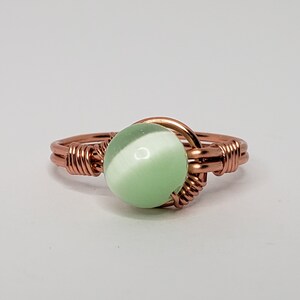 Mint green cats eye ring