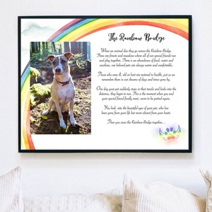 Rainbow Bridge Poem Download, Pet Memorial Art, Loss of Dog Gift for Kid, Dog Passed Away Gift, Sympathy Gift for Loss of Dog