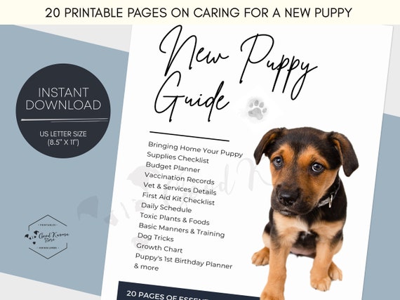 New Puppy Checklist, Puppy Schedule, Dog Chart, Breeder Puppy Pack
