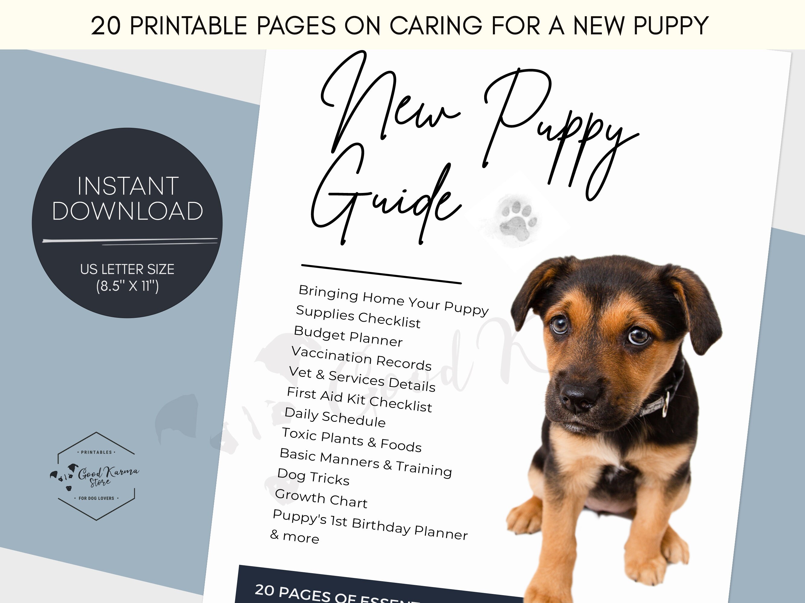 New Puppy Checklist Puppy Schedule Dog Chart Breeder Puppy Etsy
