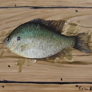 Fish Painting / Print / Rustic Art for Man Cave / Father's Day Gift / Gifts for Him / Fishing / Lodge Lake House Decor