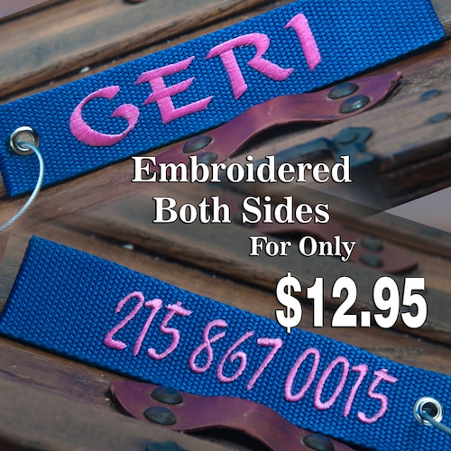 Personalized Embroidered Double Sided Luggage Tags / Bag Tags Etsy