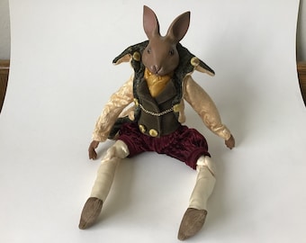 Mark Roberts Easter Bunny Rabbit Posable Art Doll 16” tall