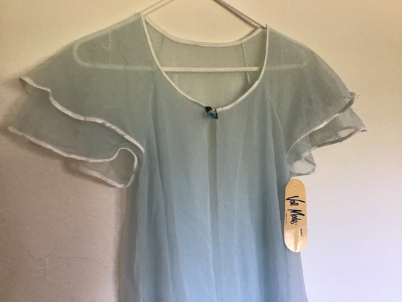 Vintage 1960-70’s Val Mode light blue sheer nylon… - image 3