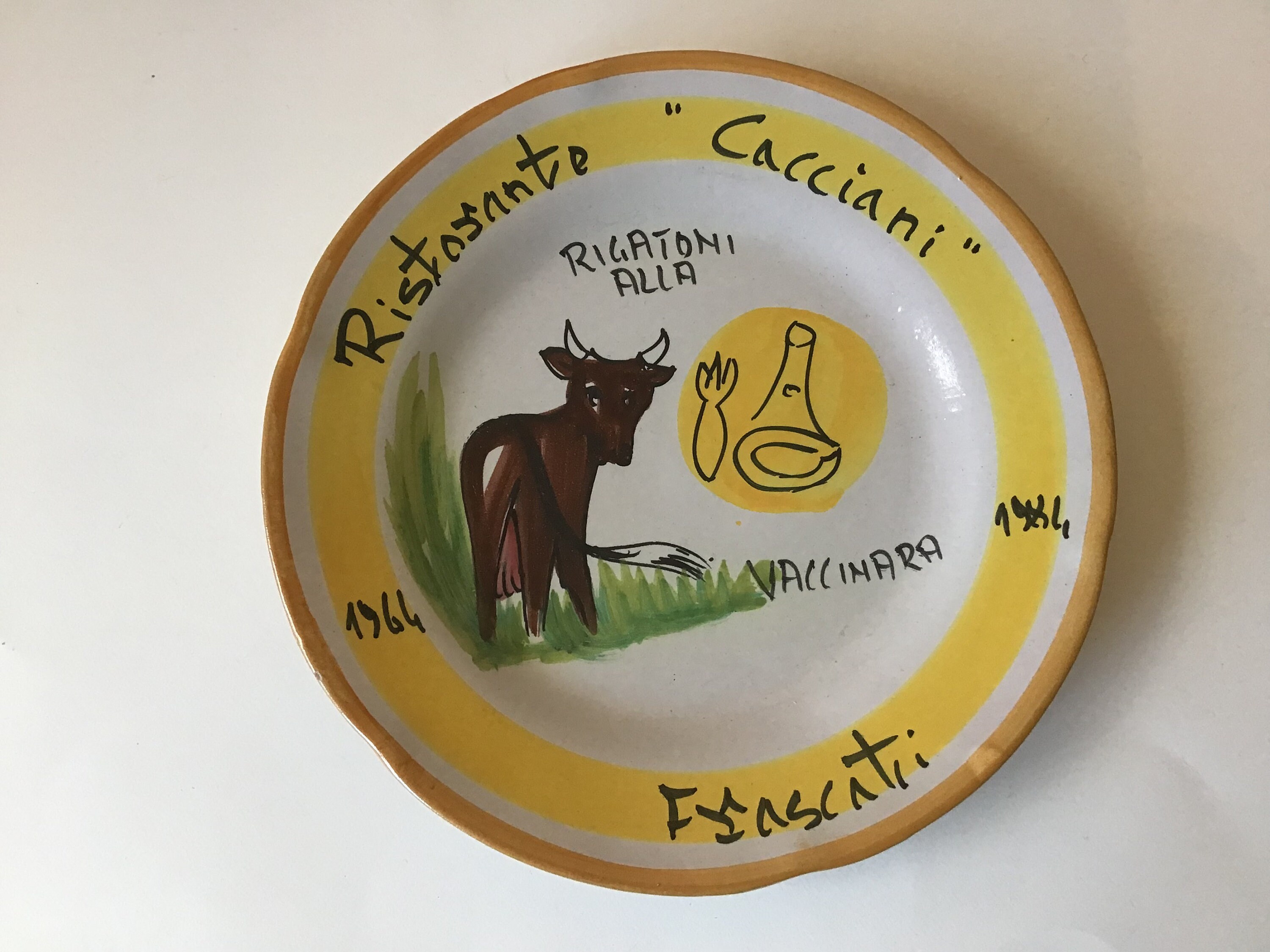 食器 Buon Ricordo Ristorante Cacciani Roma Vintage 1984 Del Buon Ricordo Plate Ristorante Cacciani