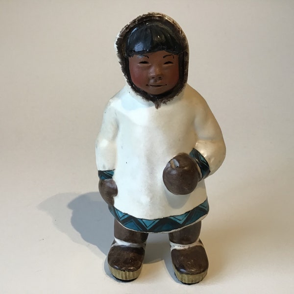 Vintage 1962 C Alan Johnson Kaipuk Inuit Alaska Ceramic Figurine