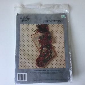 Swirling Snow Needlepoint Christmas Stocking DIY Kit