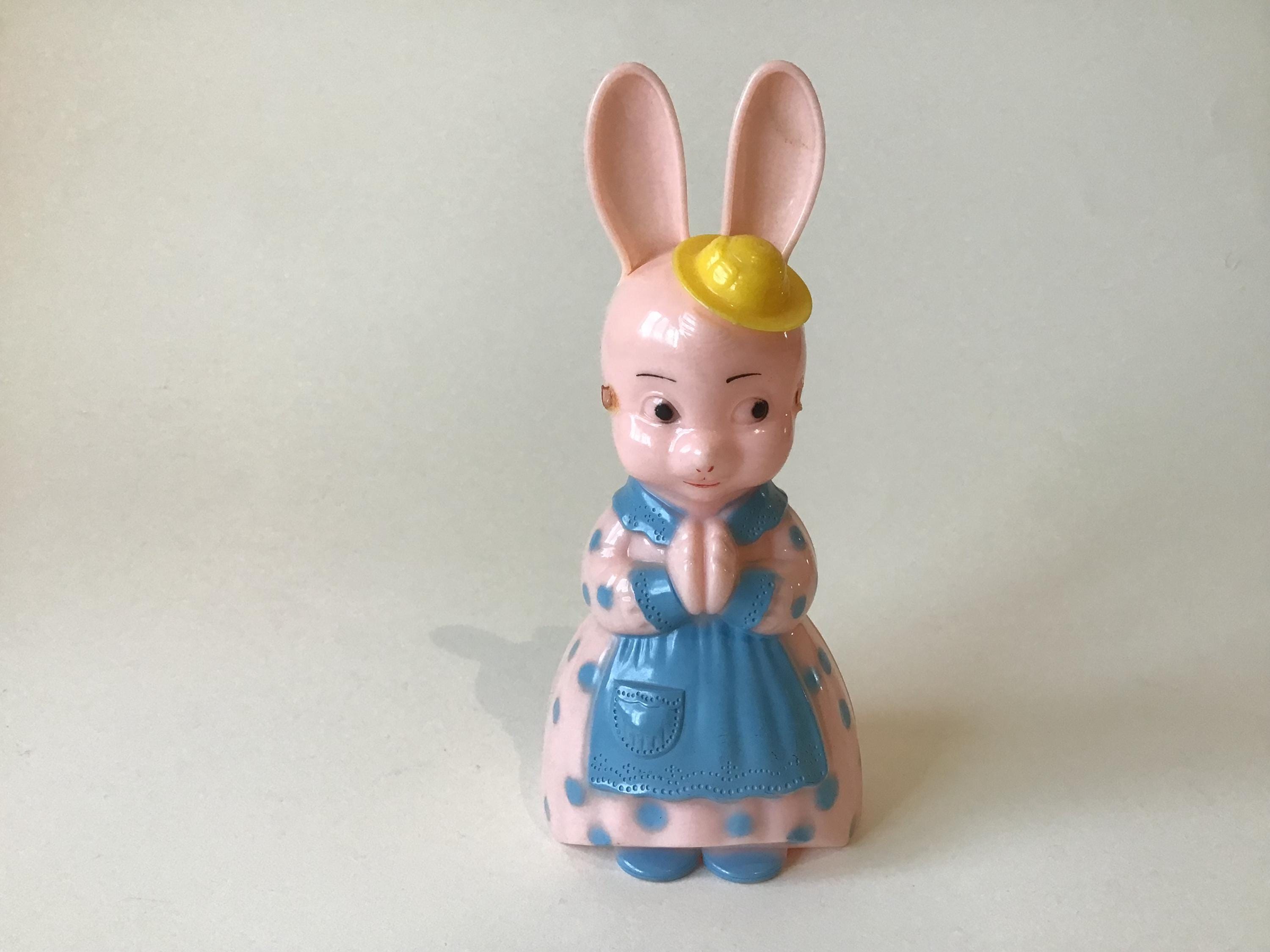 Vintage Knickerbocker Pink Plastic Bunny - Etsy